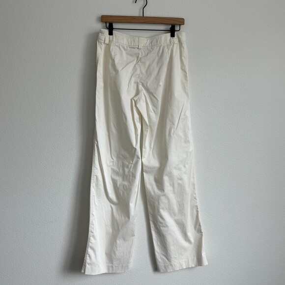 Giorgio Armani Cream Straight Leg Trousers Cotton Blend Minimalist Quiet Luxury - Picture 5 of 7